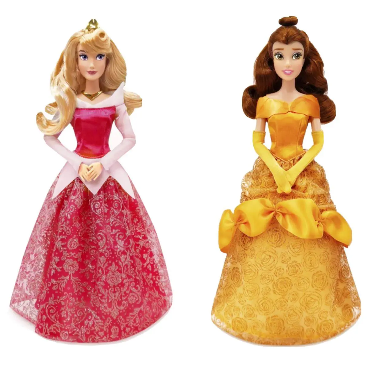 2 Classic Princess Dolls Sleeping Beauty Aurora Beauty Belle Disney Barbie 12