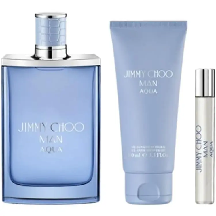 Set-jimmy Choo Man Aqua 3pc. Set 3.4 Edt Spr/ 3.4 Shower Gel/ .25 Edt Spr