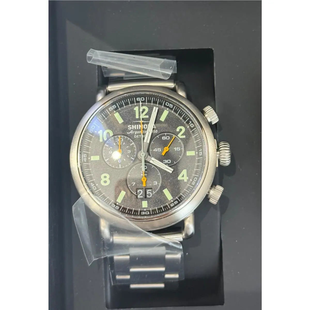 Runwell Chronograph West Wind 42mm Black Dial Watch S0120307782 by Shinola