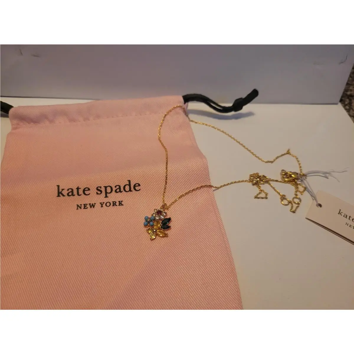 Kate Spade New York New Bloom Multi Color Flower Pendant Necklace Gold
