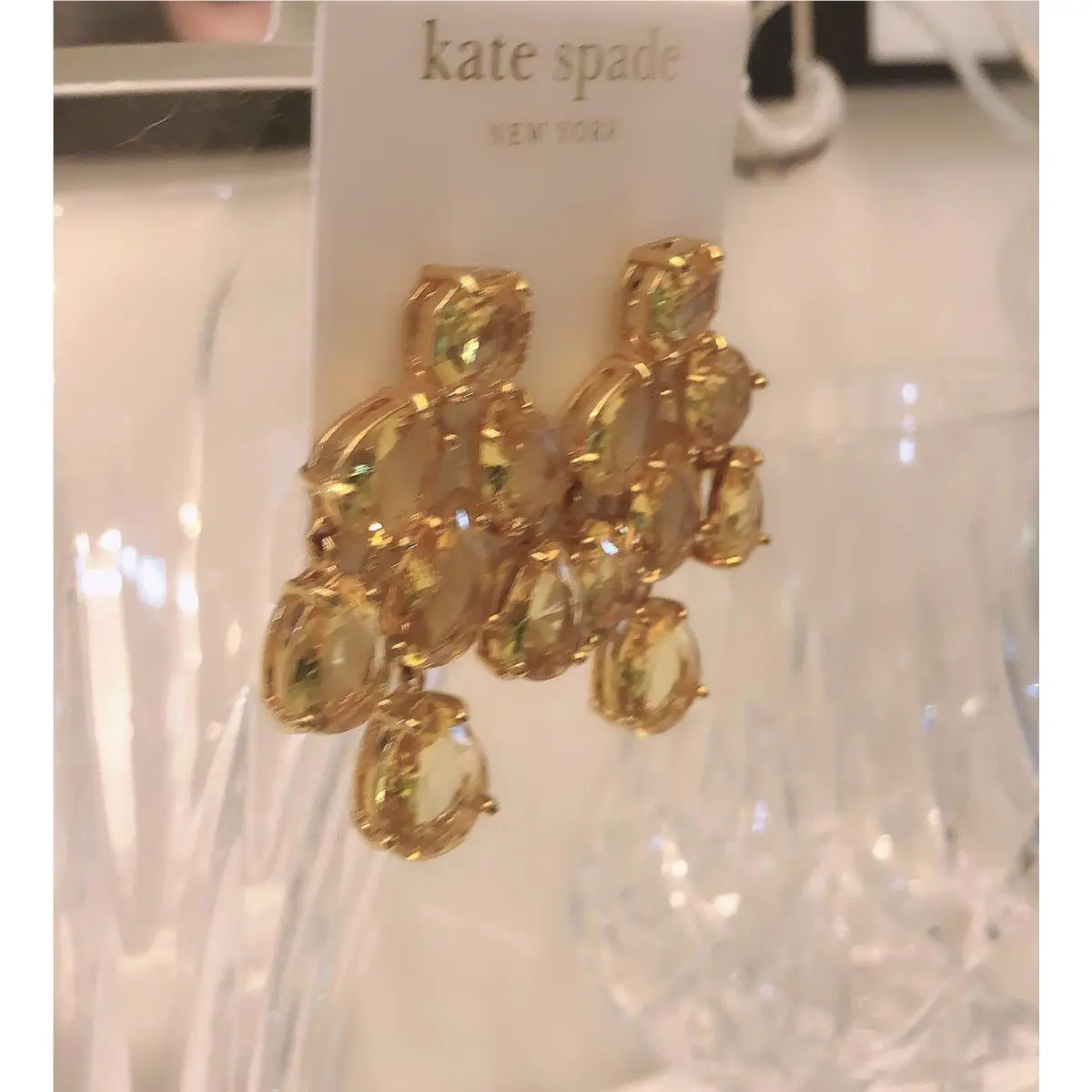 Kate Spade Fashions Statement Chandelier Earrings Gold Tone
