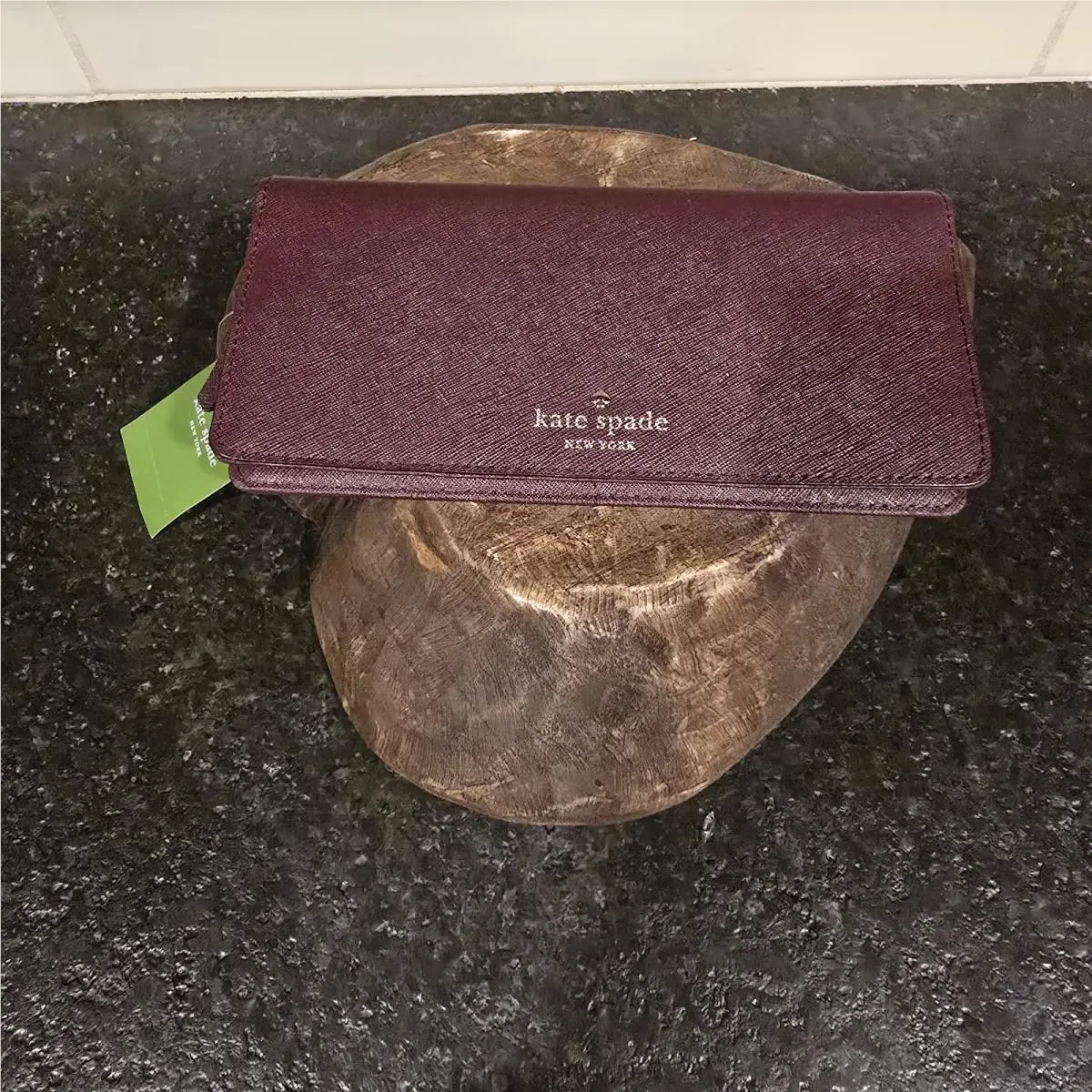 New Kate Spade Cedar Street Carmella Long Wallet Burgundy