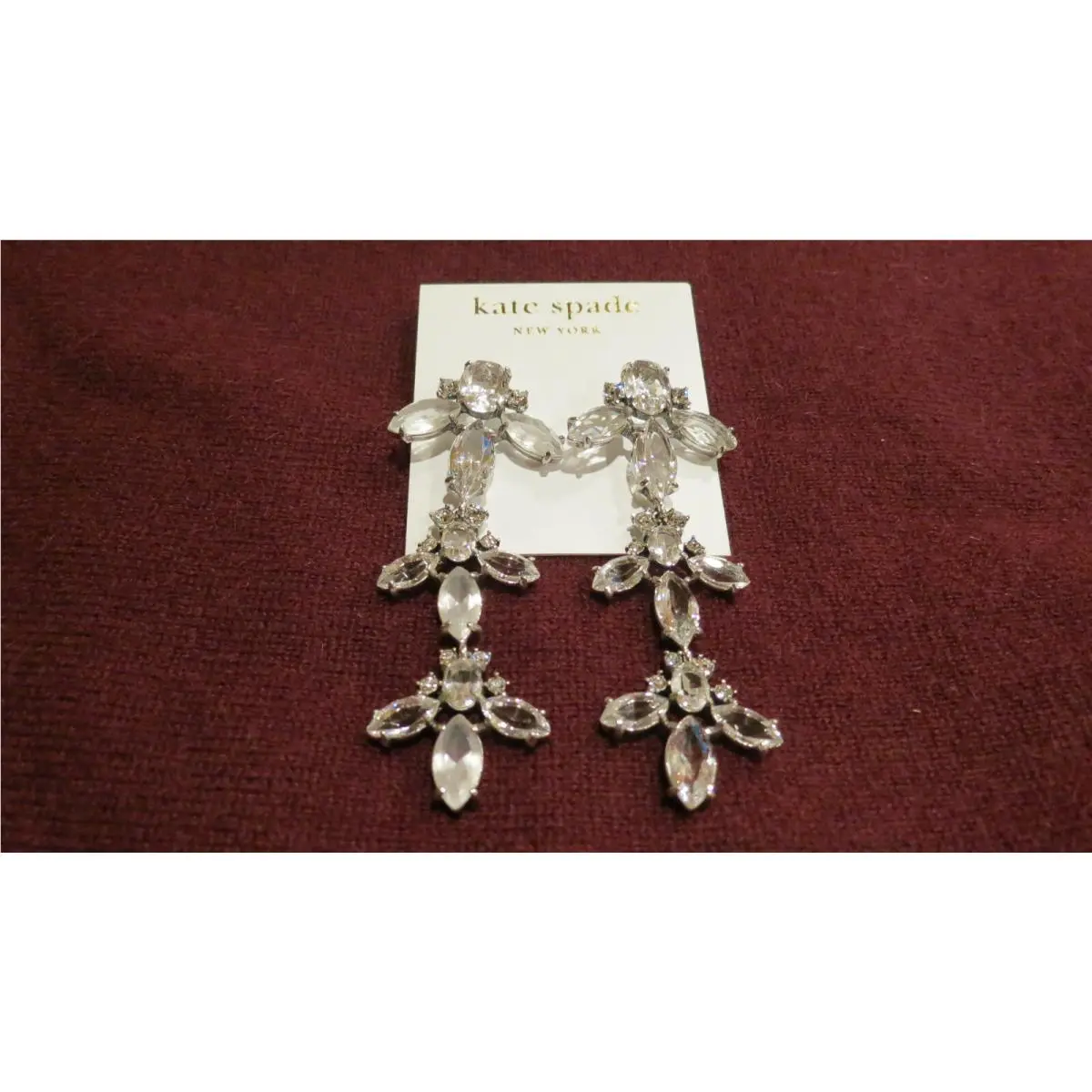 Kate Spade Ice Queen Chandelier Earrings Bridal Wedding Blowout Auth