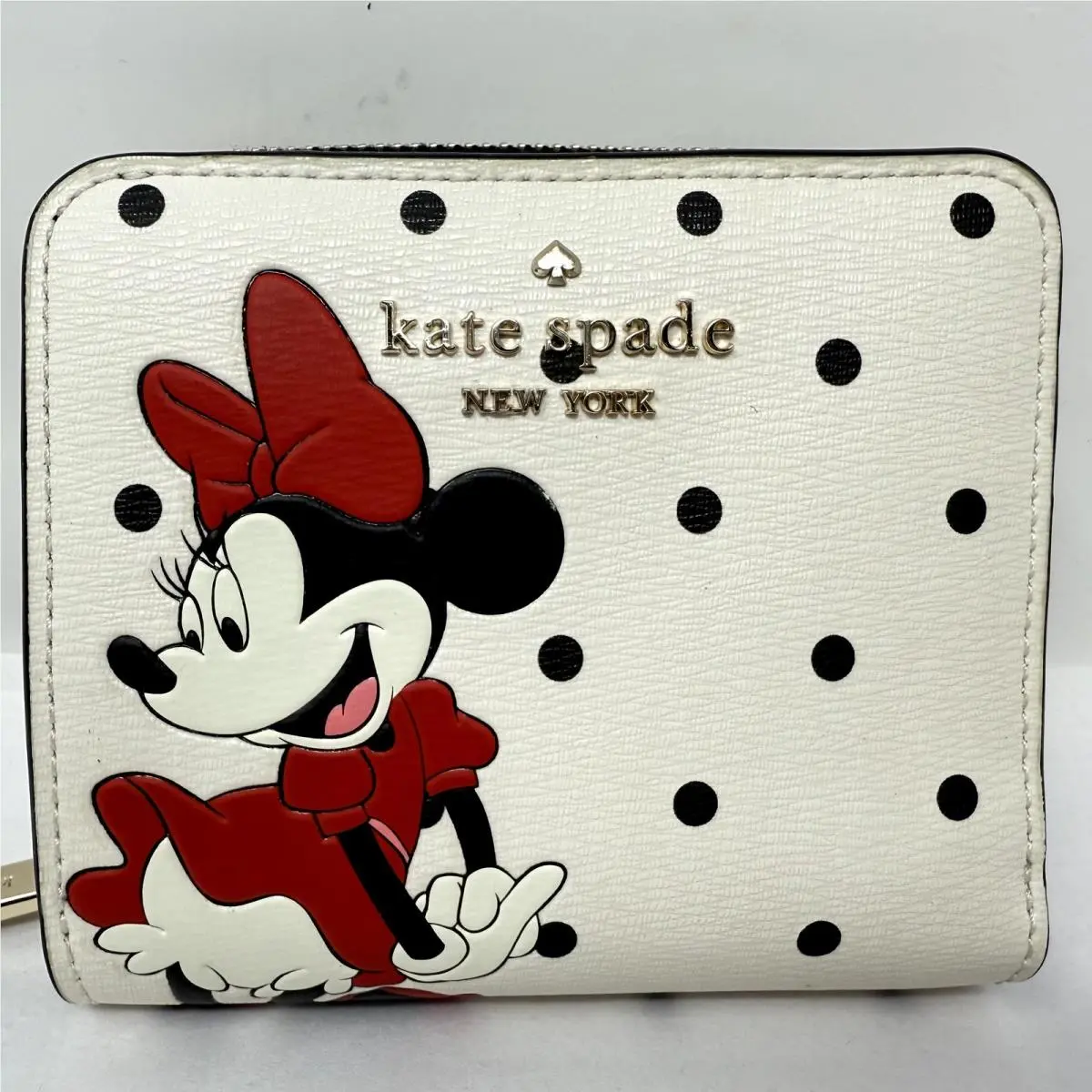 Disney x Kate Spade Minnie Mouse Small Slim Bifold Wallet Polka Dot