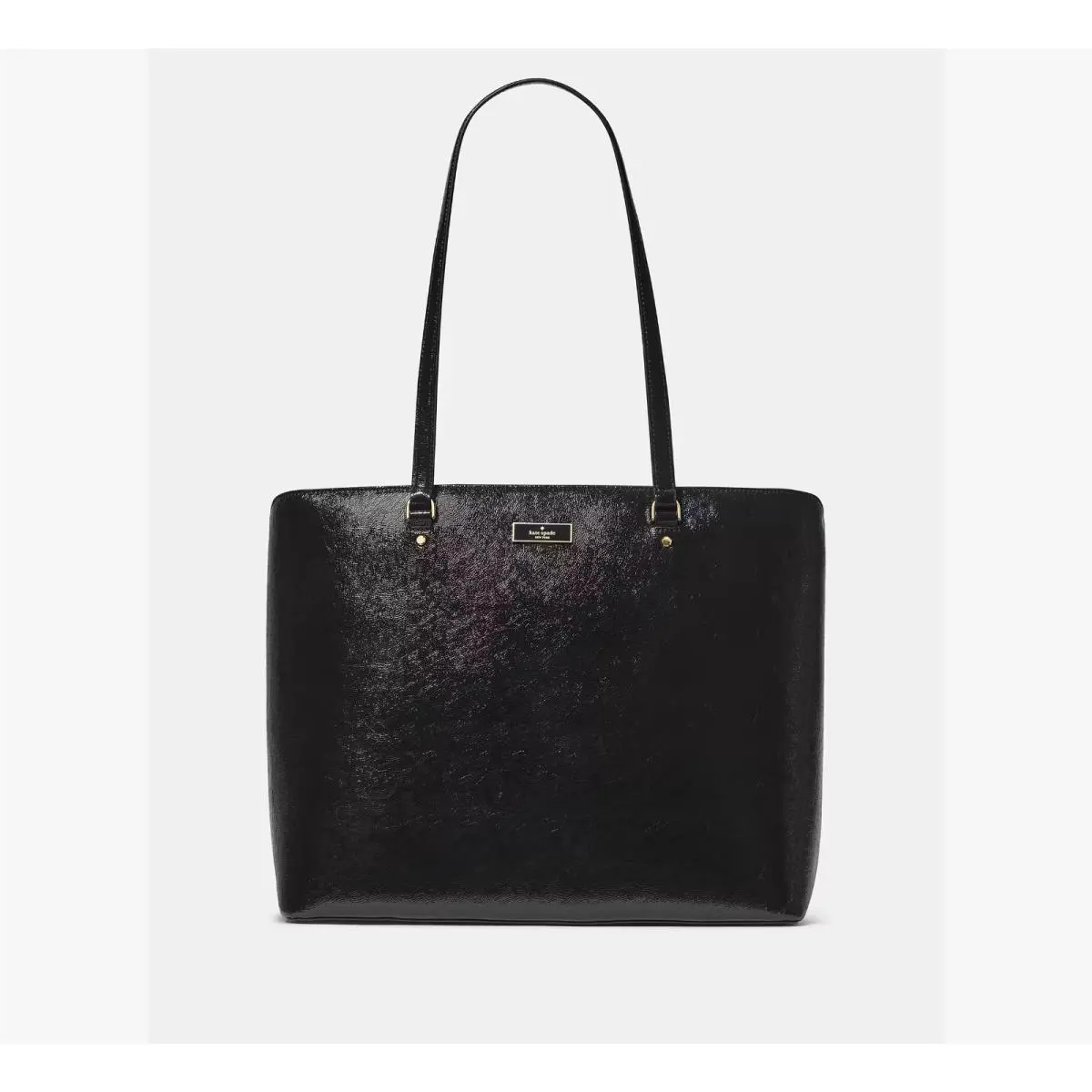 bridget Crinkle Patent Black Large Tote New by Kate Spade