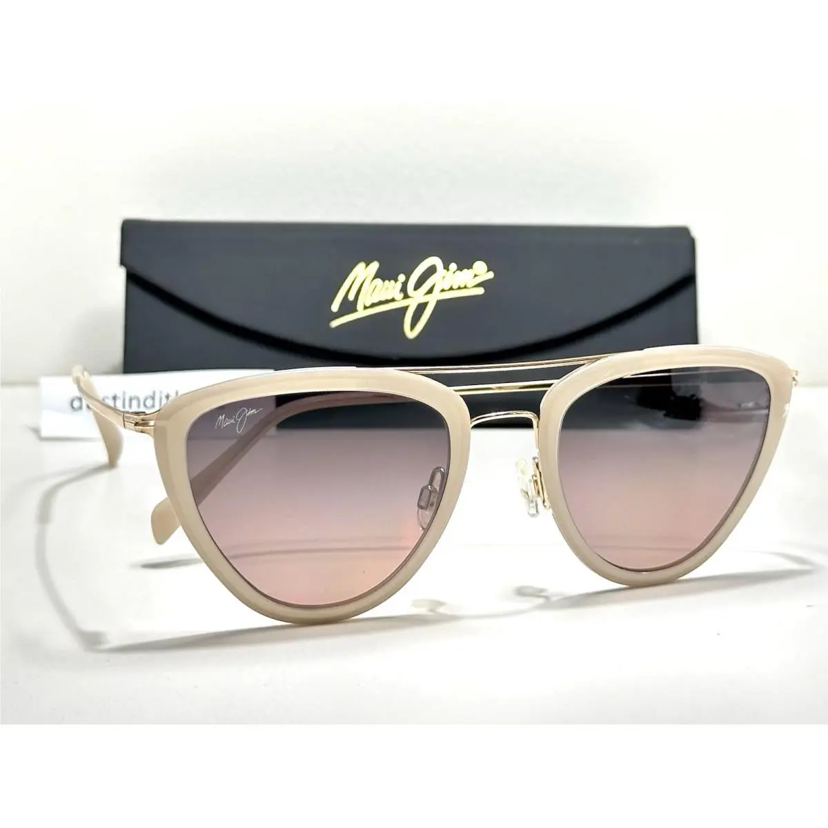 Maui Jim Hunakai Milky Almond Rose Gold Gradient Polarized Sunglasses RS331-05