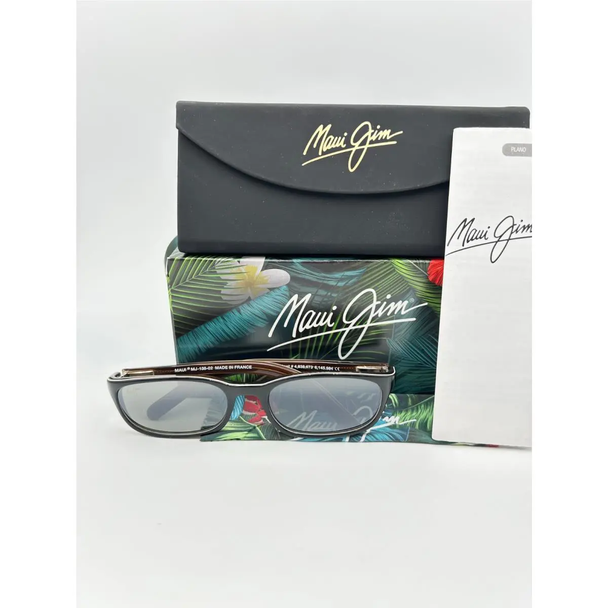 Maui Jim Polarized Sunglasses MJ 138 02 Sunrise Black Neutral Grey