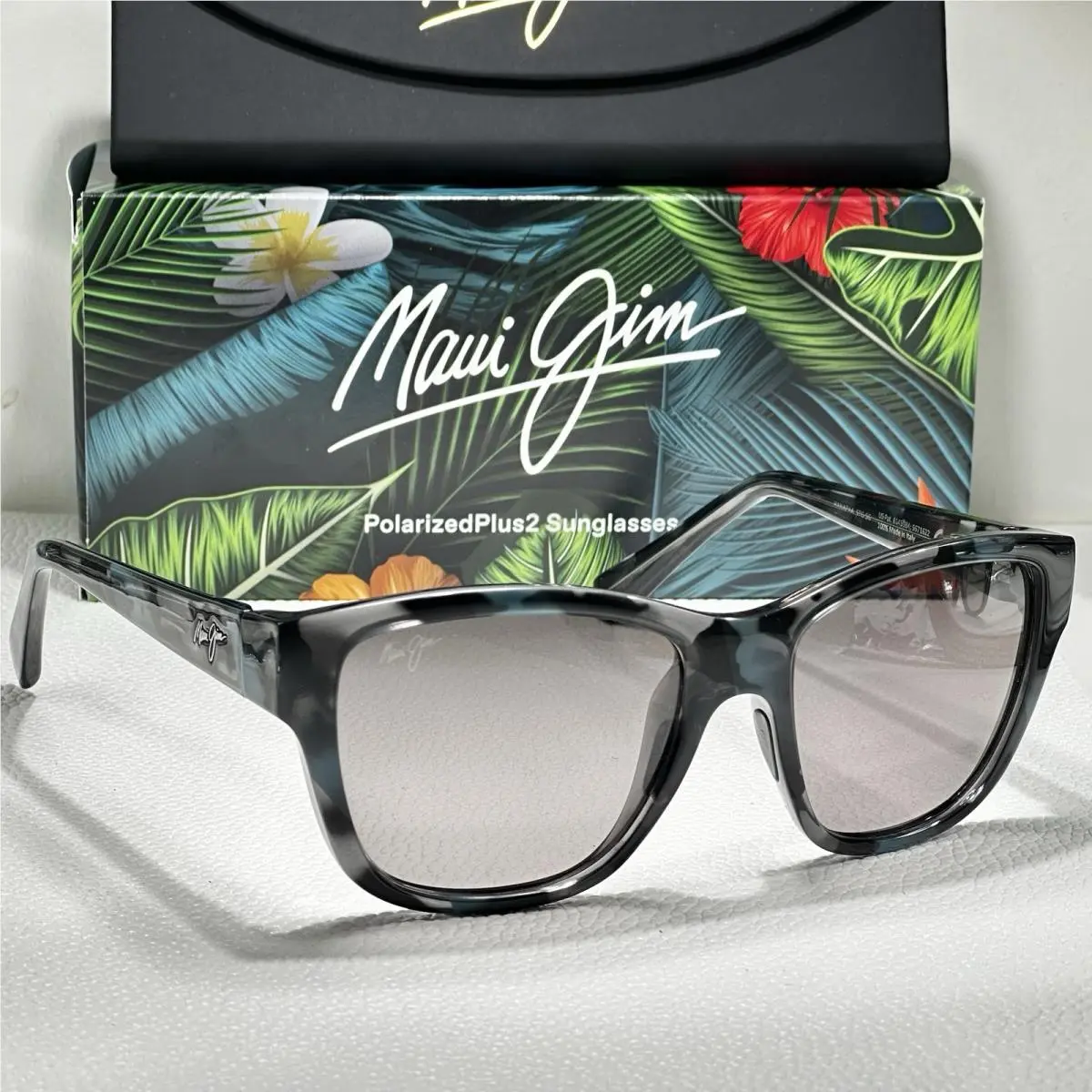 Maui Jim Hanapaa 538-03J Gloss Blue+black Tortoise Frames/ Grey Lenses
