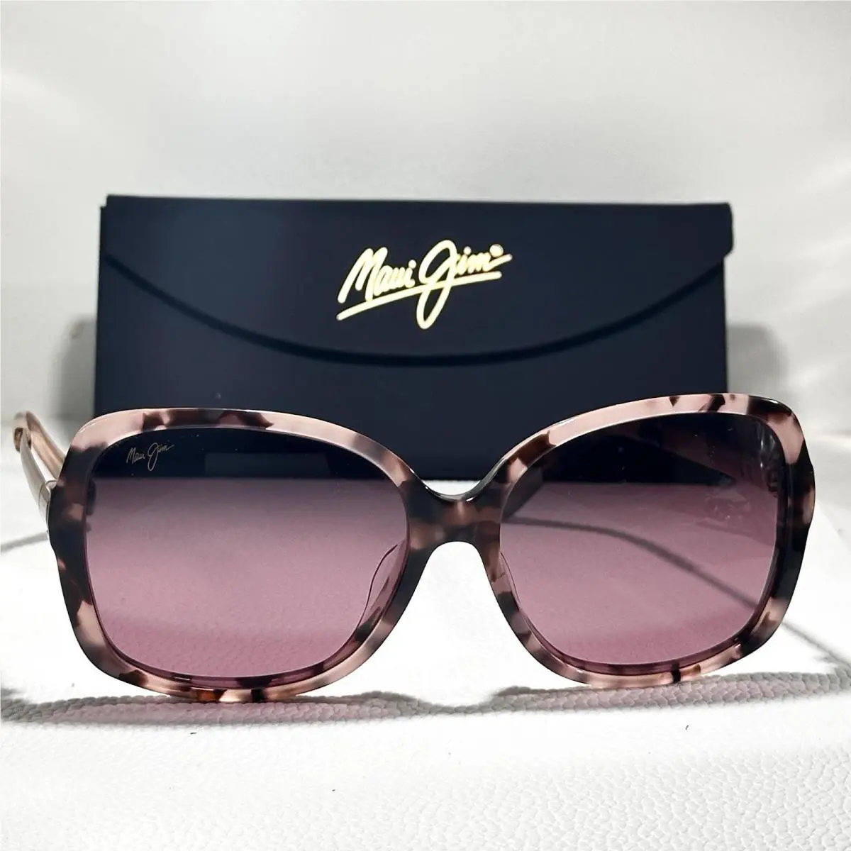 Maui Jim Melika MJ 760-09T Pink Tortoise Rose Gold Sunglasses 58-16-140 H12588