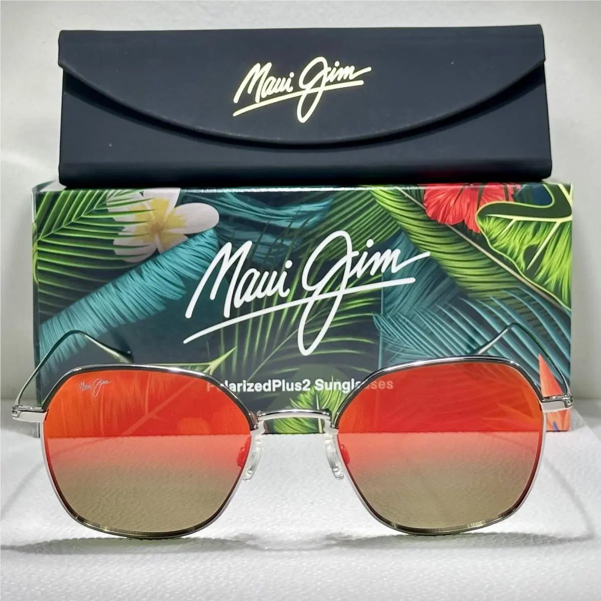 Maui Jim Moon Doggy Titanium Men Women Unisex Gunmetal Red Japan RM874-02D