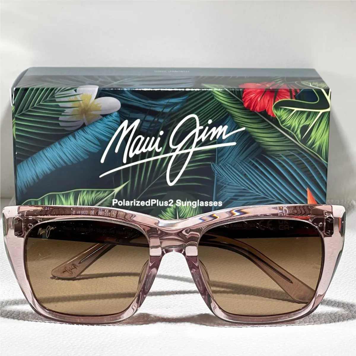 Maui Jim Aloha Lane MJ893-09 Translucent Pink Bronze Hcl Polarized Sunglasses