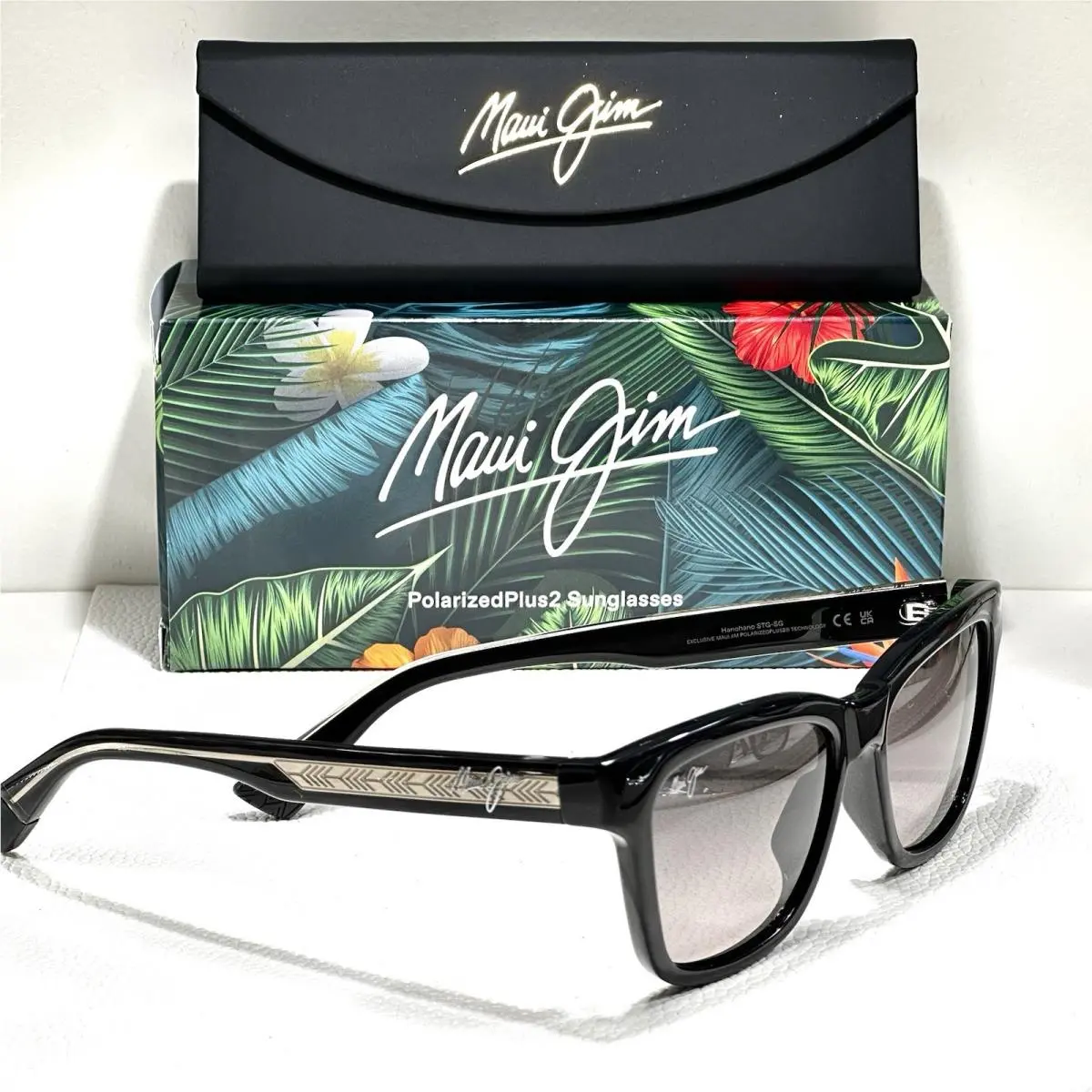 Maui Jim Hanohano GS644 - 14A Black Neutral Grey Silver Polarized Sunglass