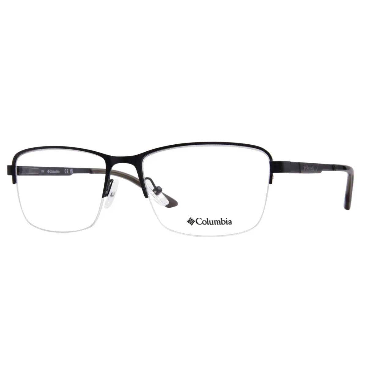 Columbia C3056 002 Eyeglasses Men`s Satin Black Semi Rim Rectangle Shape 58mm
