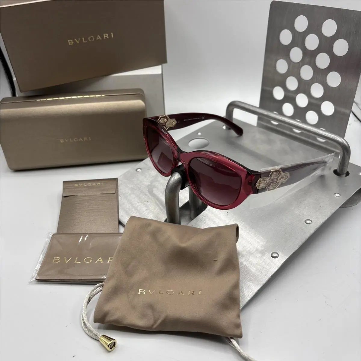 Bvlgari Women’s Sunglasses 8221-B Reddish Pink Frame Gradient Lenses