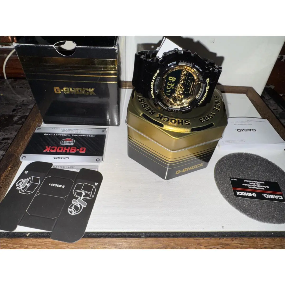 G-shock GD-100GB-1JF Stylish Black Gold Digital Watch Unisex by Casio