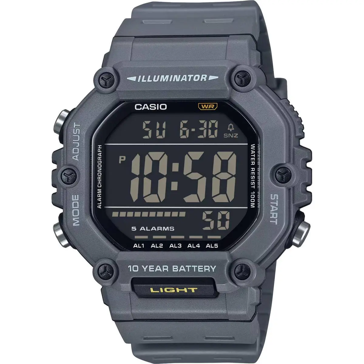 Unisex Watch Dual Time Grey Digital Dial Resin Strap Alarm AE-1600H-8BVCF by Casio