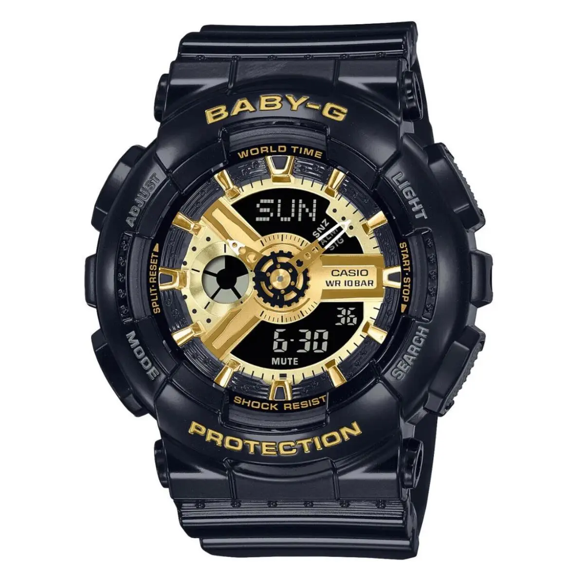 Baby-g BA-110X-1A Black Gold Analog-digital Women`s Watch – by Casio