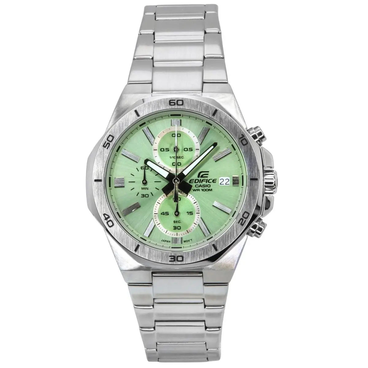 Edifice Chronograph Green Dial Quartz 100M Men`s Watch EFV-640D-3AV by Casio