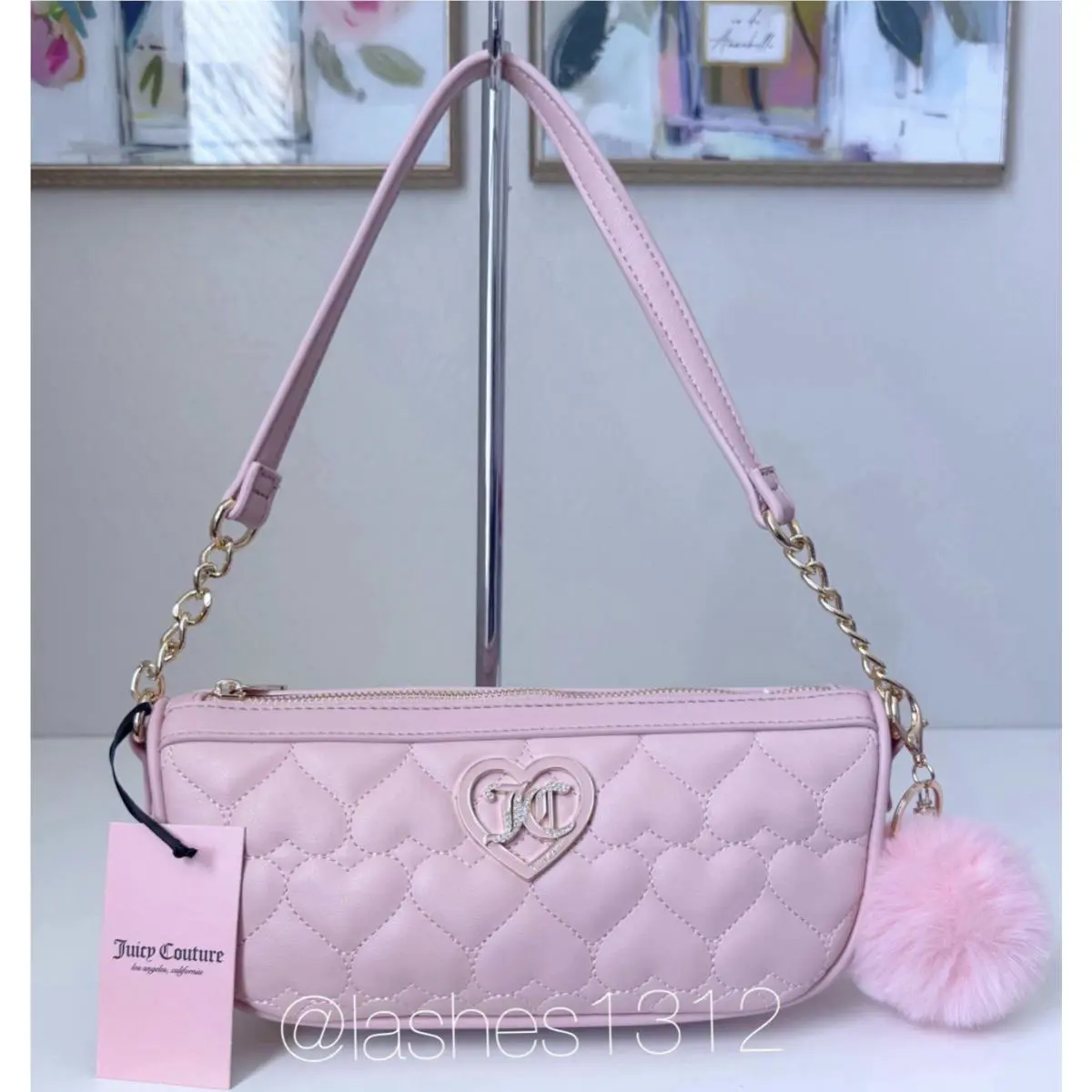 Juicy Couture Purse Flawless Shoulder Bag - Pink Hearts