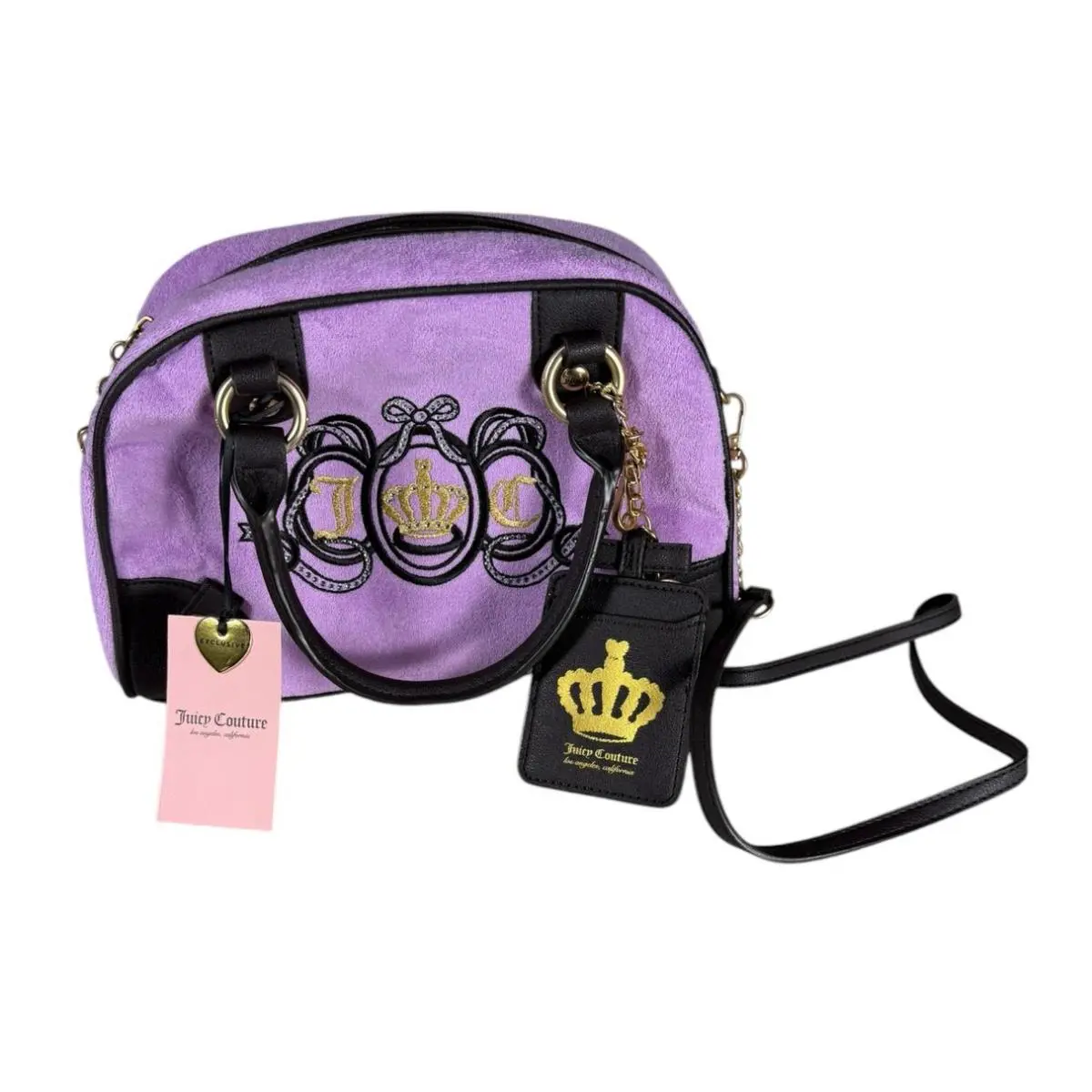 Juicy Couture Lovers Club Bowler Shoulder Bag / Color Violet Tulle/choco - Exterior: Purple