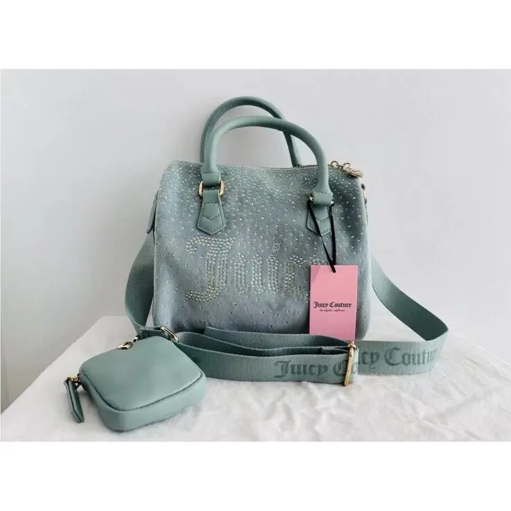 Juicy Couture Let IT Shine Satchel Bag Cool Blue