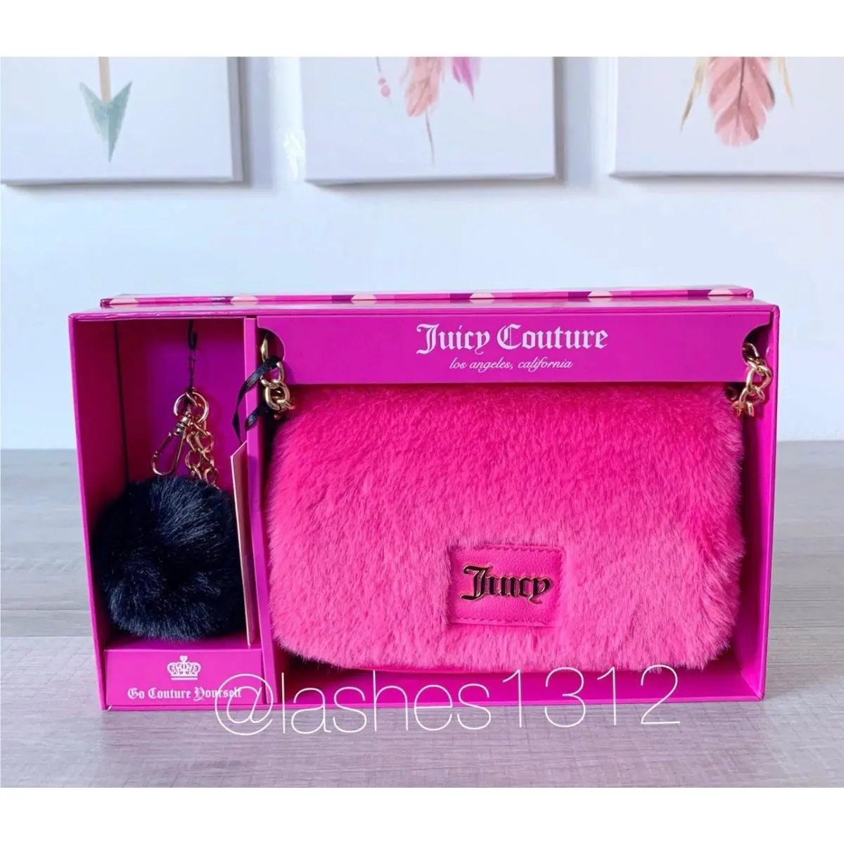 Juicy Couture Bag Furry Flap Crossbody - Pink