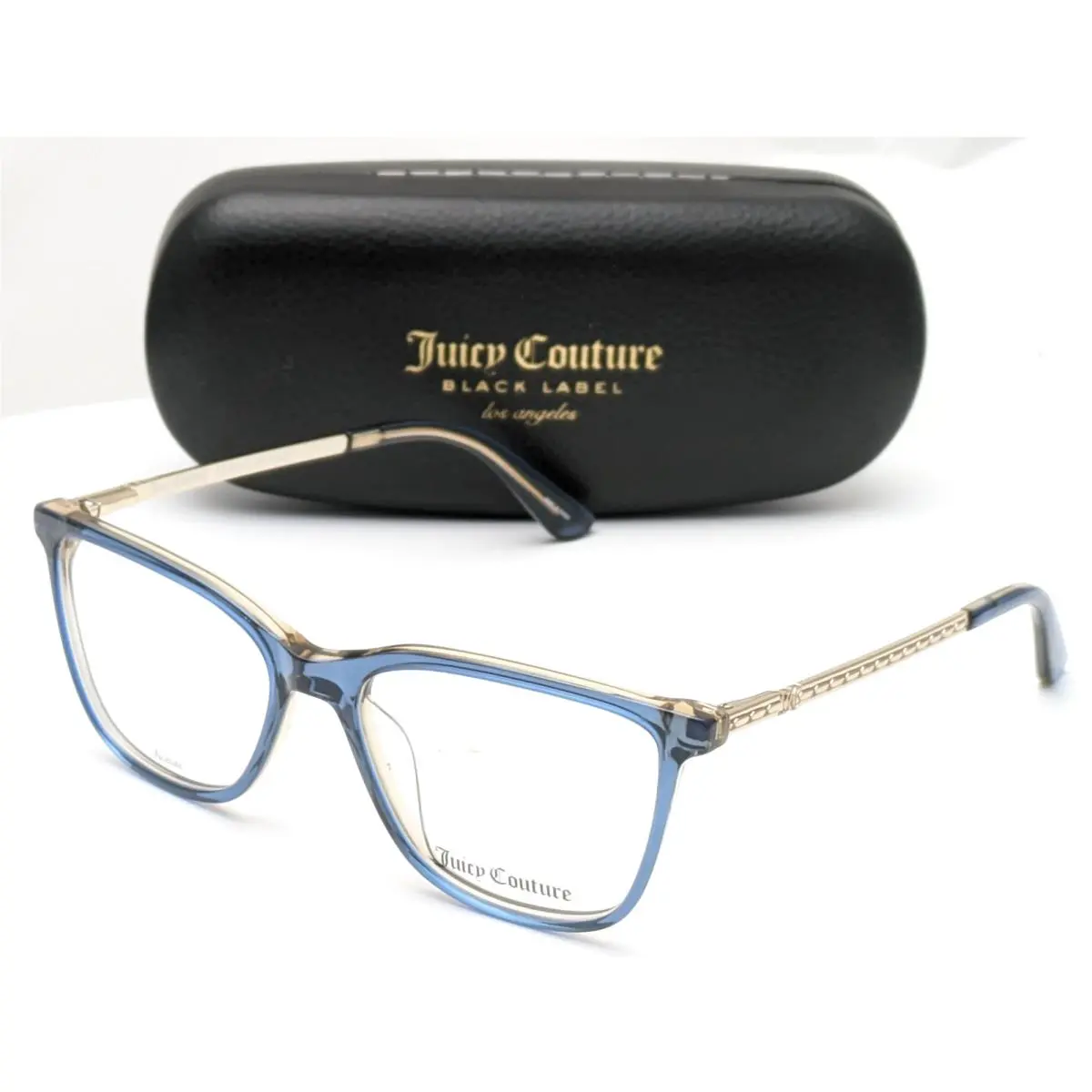 Juicy Couture JU 229 Pjp Blue Crystal Square Women`s Eyeglasses Frames 52-16-140
