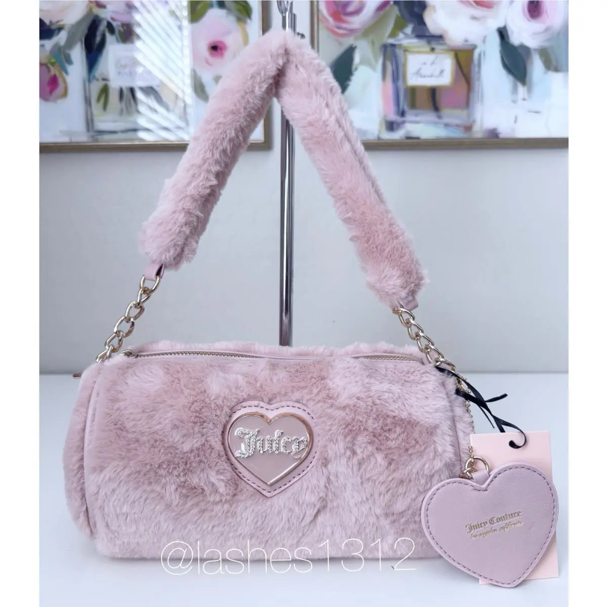 Juicy Couture Bag Juicy Warm Up Mini Barrel Crossbody- Blush Pink Fur
