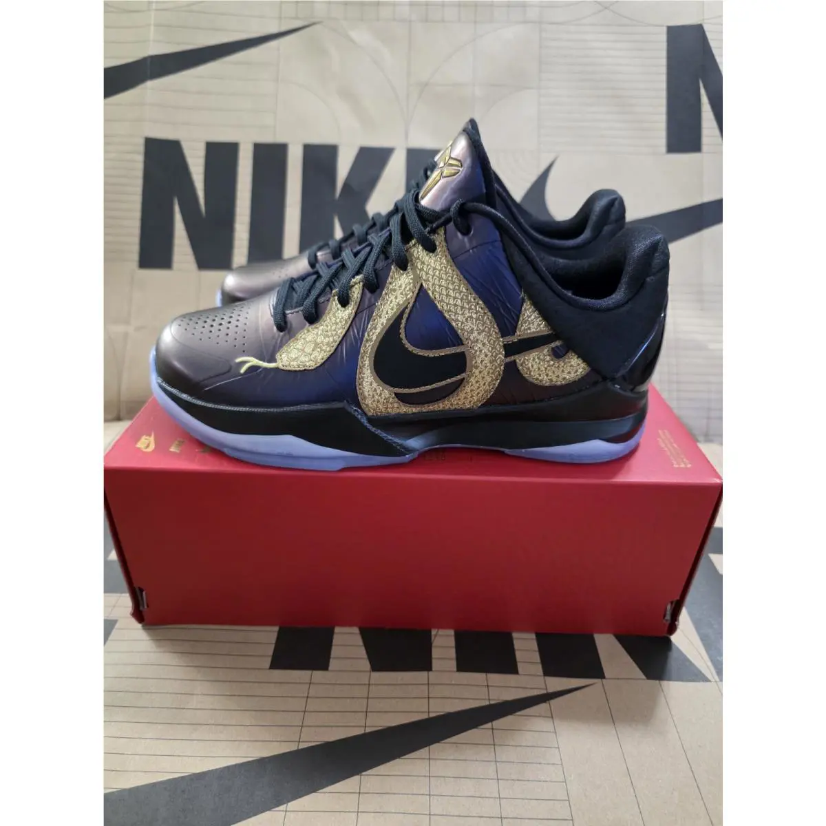 Nike shoes - Nike Kobe V Protro - Kobe Protro - HM3753-500 - Eggplant Black Metallic Gold (UPC: 197861873666) 2