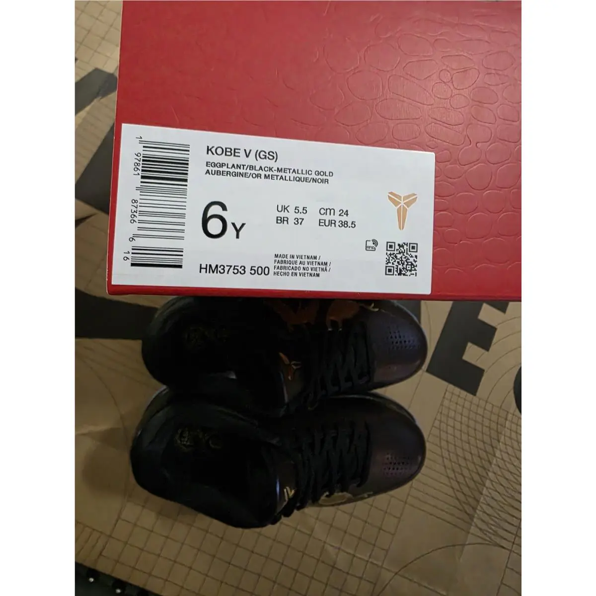 Nike shoes - Nike Kobe V Protro - Kobe Protro - HM3753-500 - Eggplant Black Metallic Gold (UPC: 197861873666) 4