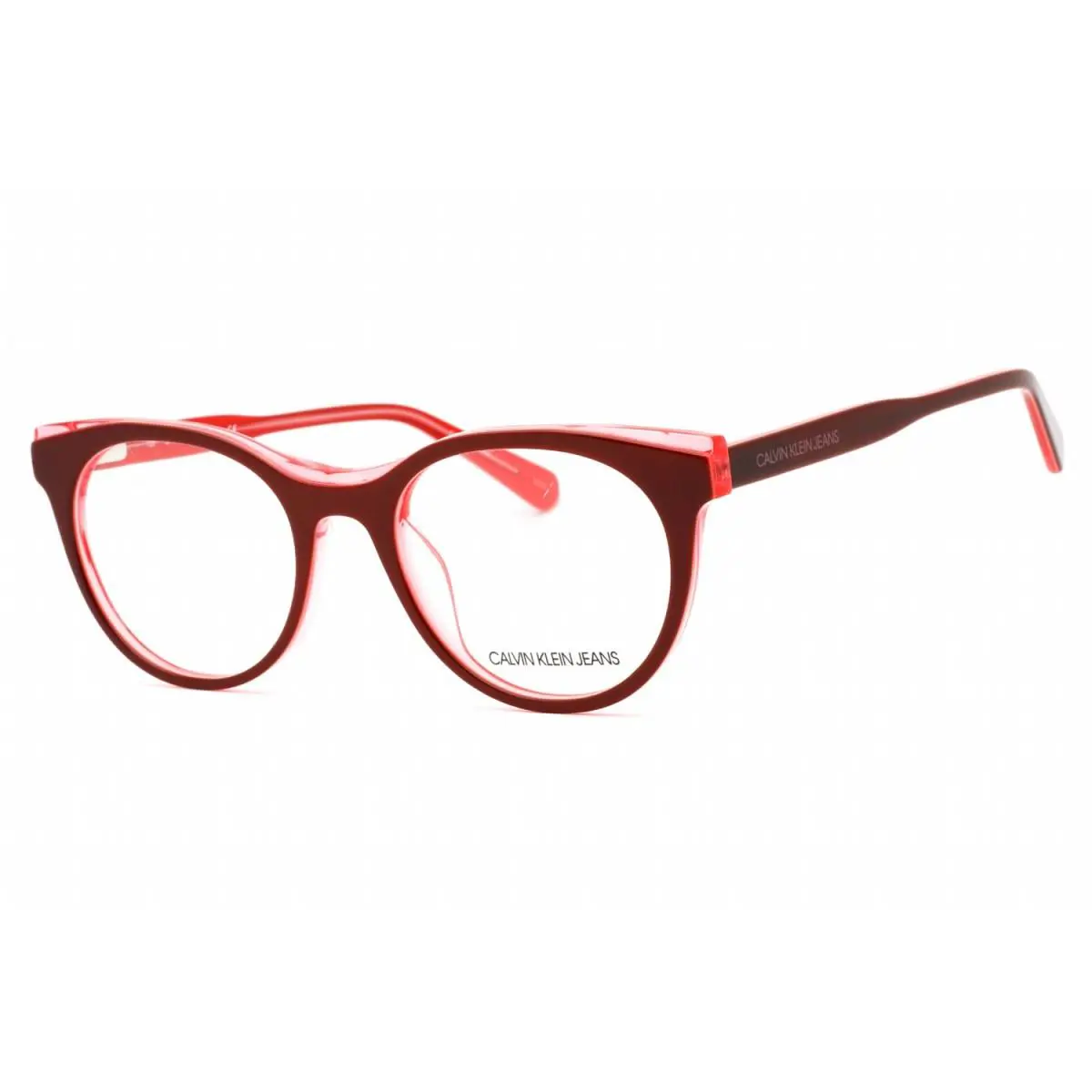 Calvin Klein Jeans CKJ19511 609 Burgundy/crystal Azalea 51mm Eyeglasses - Frame: Burgundy Crystal Azalea, Lens: Clear Demo Lenses, code: 609