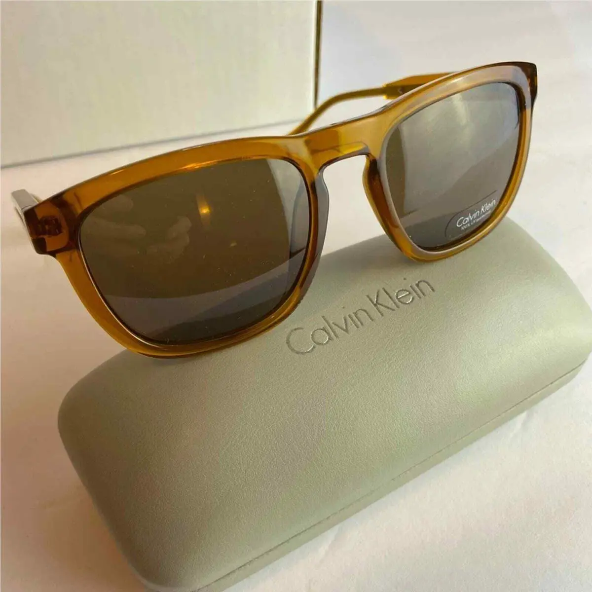 Calvin Klein CK 2187 212 Butterscotch Brown Sunglasses Unisex