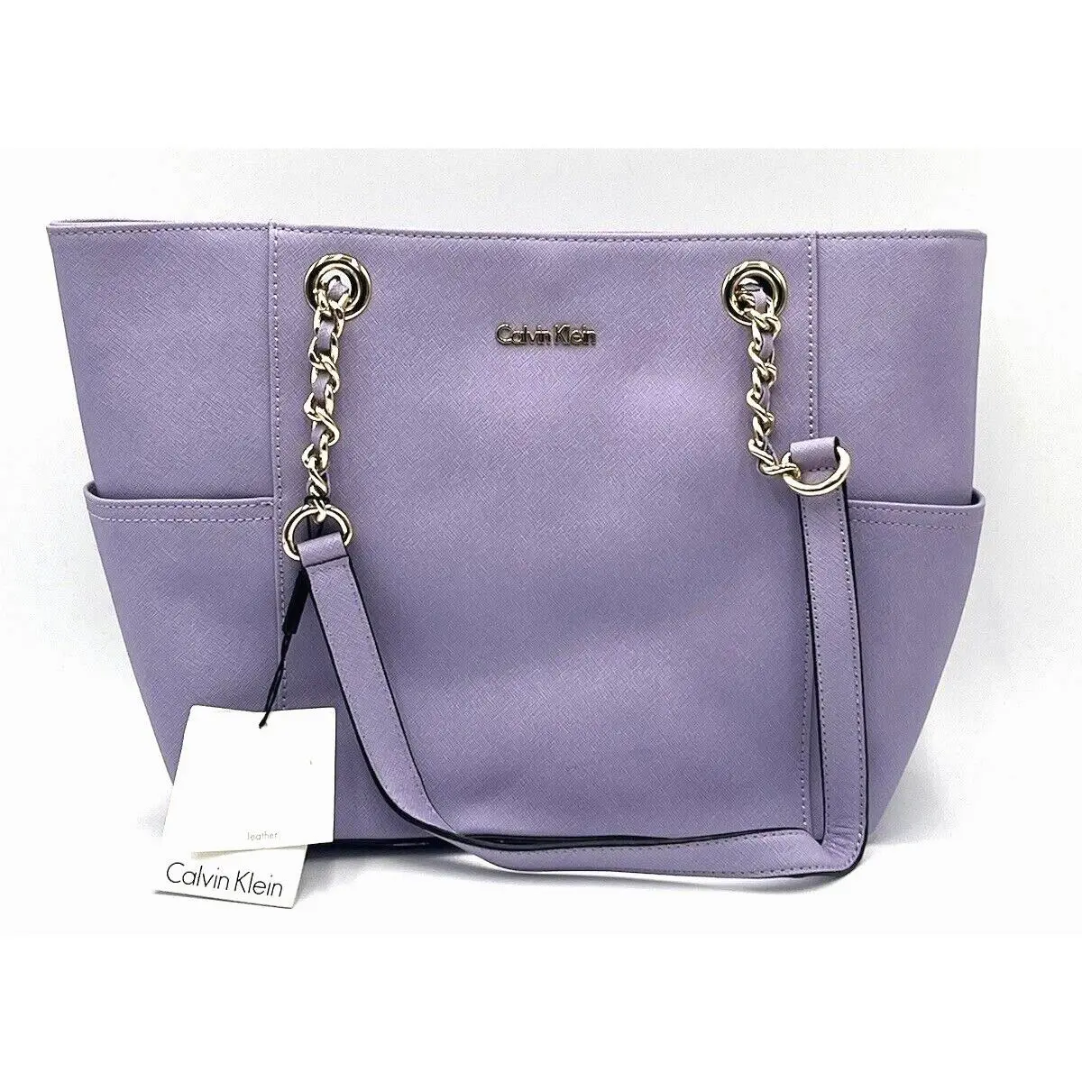 Calvin Klein L-kitote H3DA11HU Irs Purple Soft Leather Large Tote
