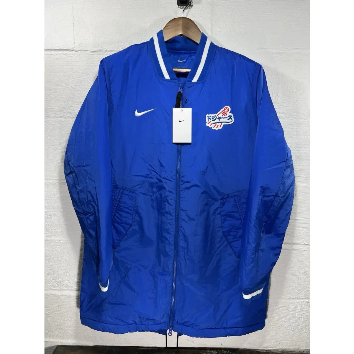 Los Angeles Dodgers Japan Baseball Parka Jacket Nike Mens Medium Blue Mlb