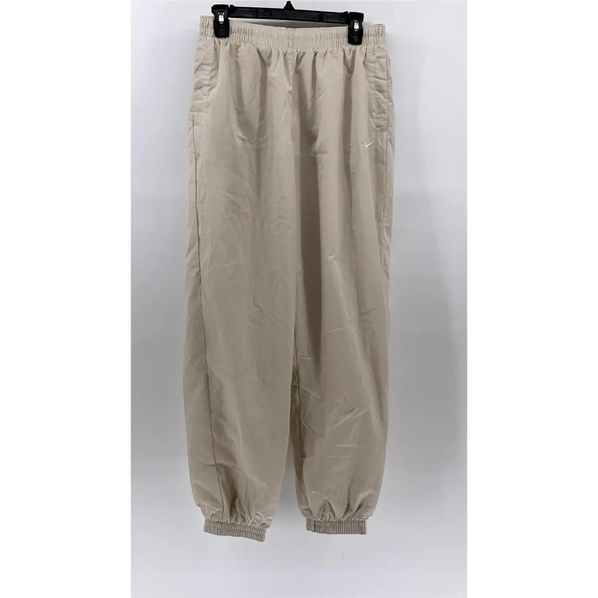 Women`s Tan Oversized Full Length Mid-rise Elastic Waist Sweatpants SZ S by Nike