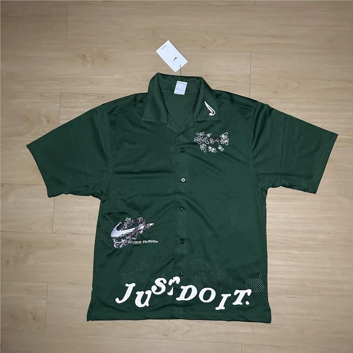 Nike Sportswear Just Do It Jdi Mesh Polo Shirt Green DZ3078-341 Men Size Medium