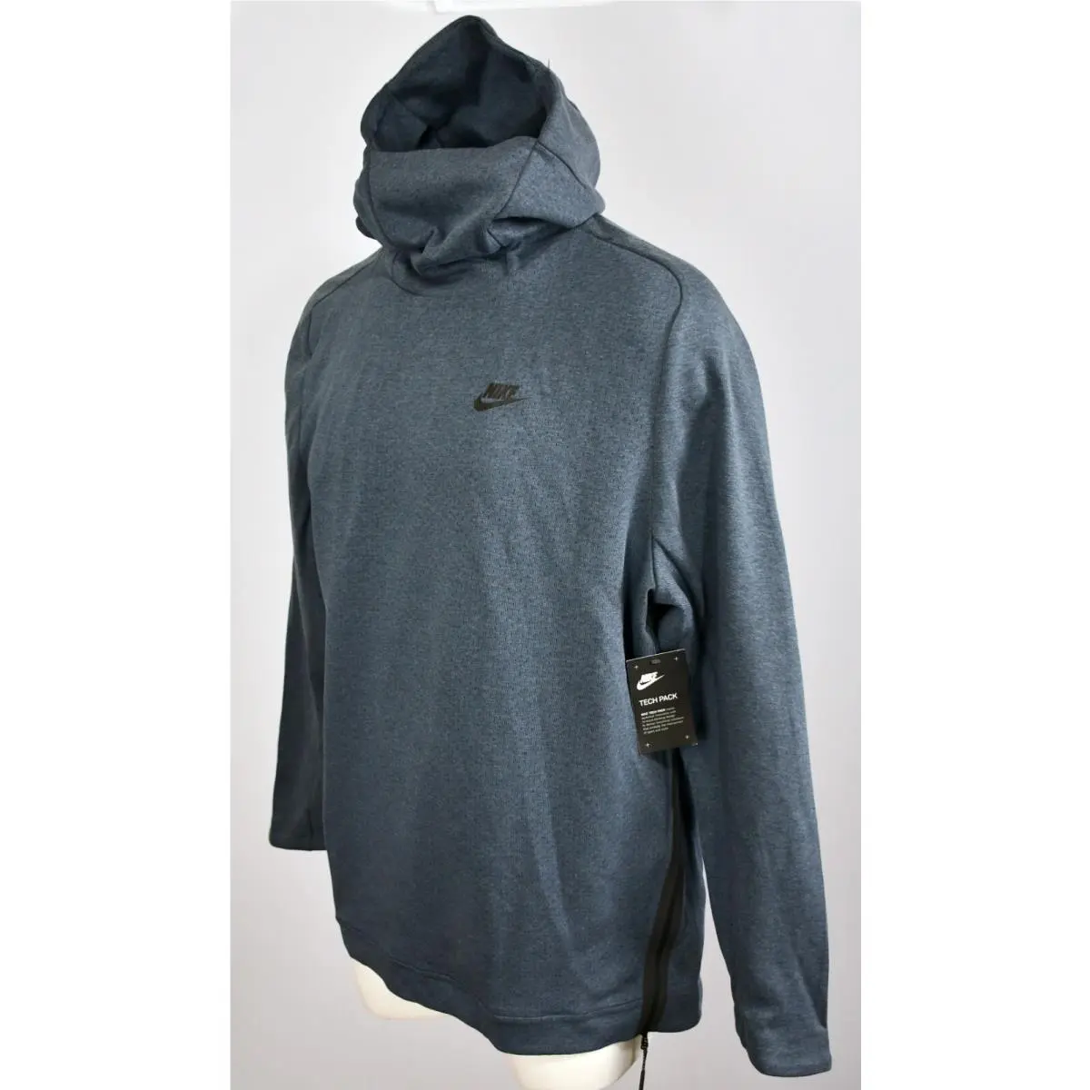 Nike Hoodie Men’s Size 2XL Tech Fleece Pullover Blue Side Zip Funnel Neck 832126