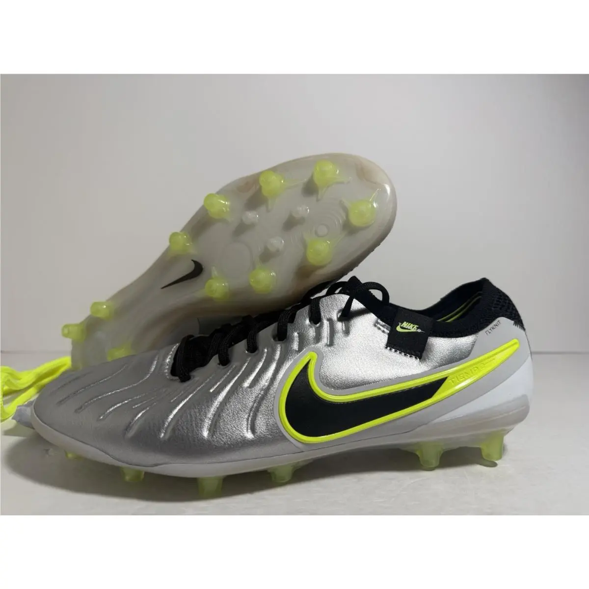 Nike Tiempo Legend 10 Elite Ag-pro Metallic Silver Volt DV4330-001 Men’s Size 8