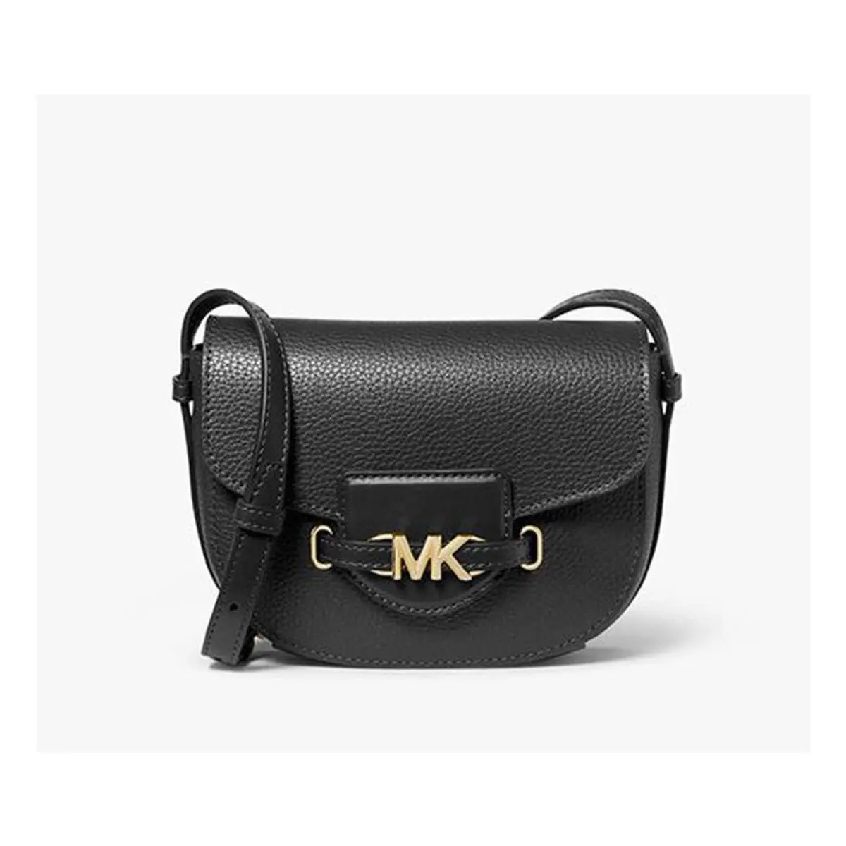 Women`s Reed Small Saddle Crossbody Bag Black /Gold by Michael Kors
