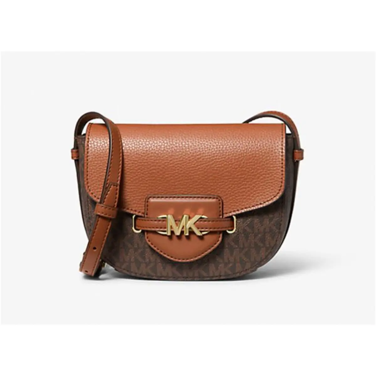 Women`s Reed Small Saddle Crossbody Bag Brown by Michael Kors