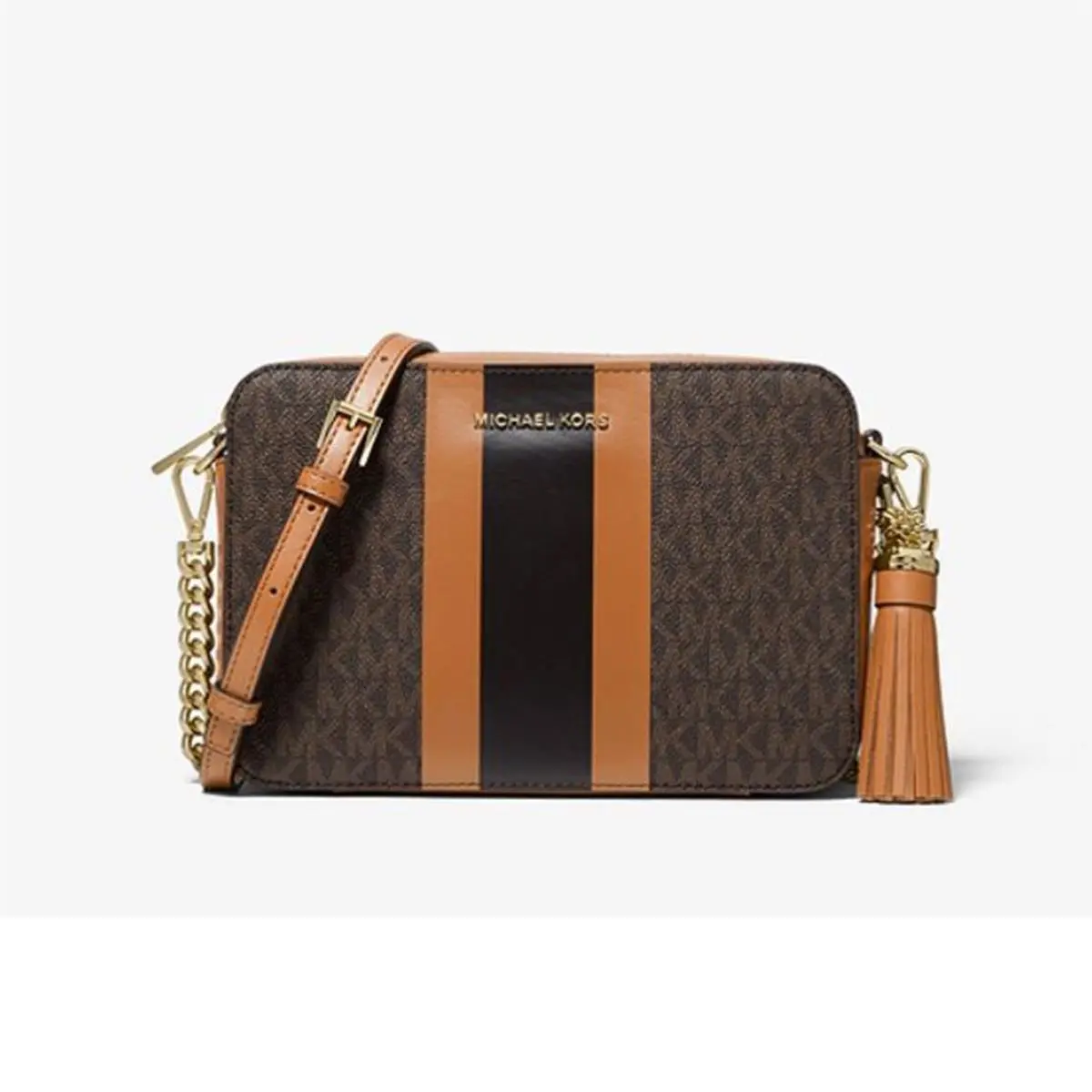 Women`s Jet Set Medium Camera Bag Brown Acorn by Michael Kors