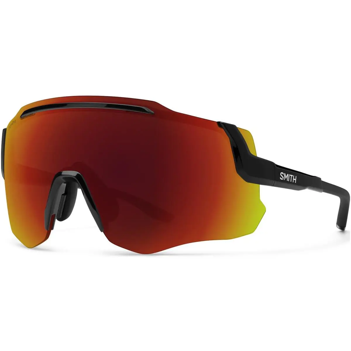Smith Optics Momentum Chromapop Shield Sunglasses w/ Clear Bonus Lens Taiwan - Black/Red (80799X6), Frame: Select Variation