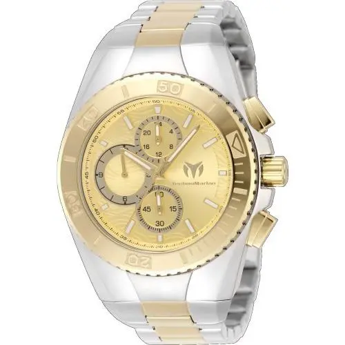 Technomarine Manta Ocean Men`s 44.5mm Gold Dial Two-tone Steel Watch TM-224024