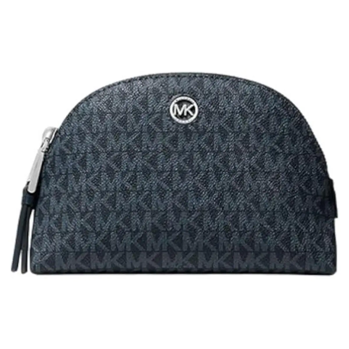 Heritage Womens Large Logo Travel Leather Zip Pouch Bag Admiral/Paleblue by Michael Kors