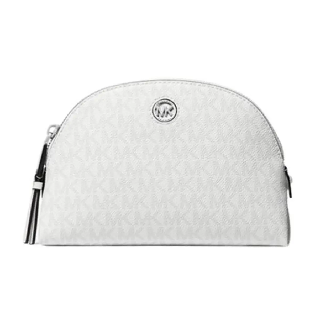 Heritage Womens Large Logo Travel Leather Zip Pouch Bag Optic White by Michael Kors