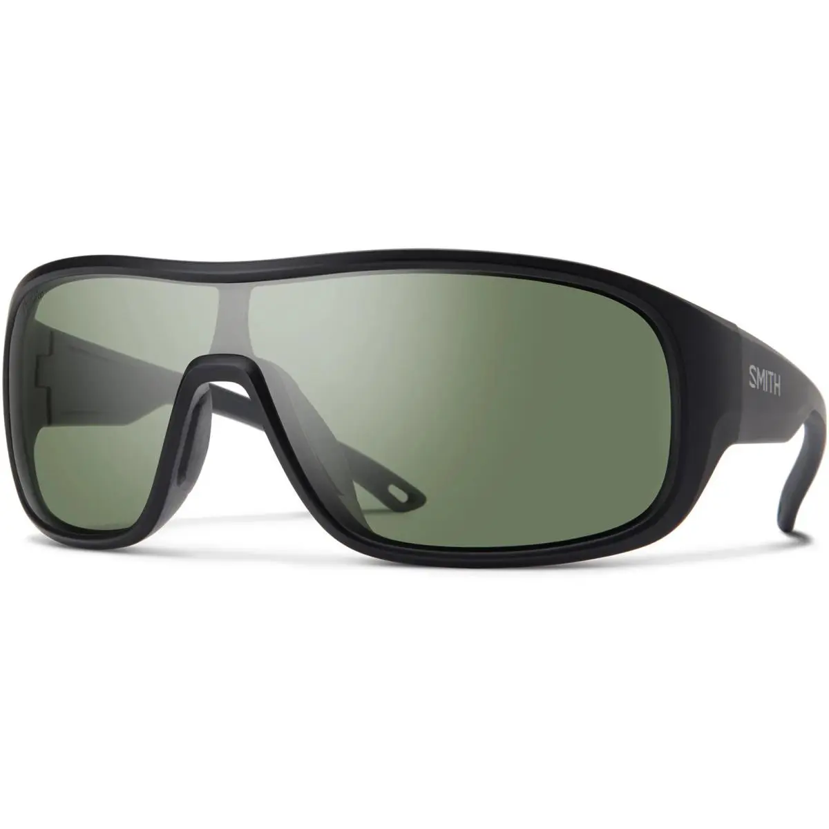 Smith Optics Spinner Polarized Chromapop Shield Wrap Sunglasses - 204981 - Matte Black/Gray Green (00399L7), Frame: Select Variation