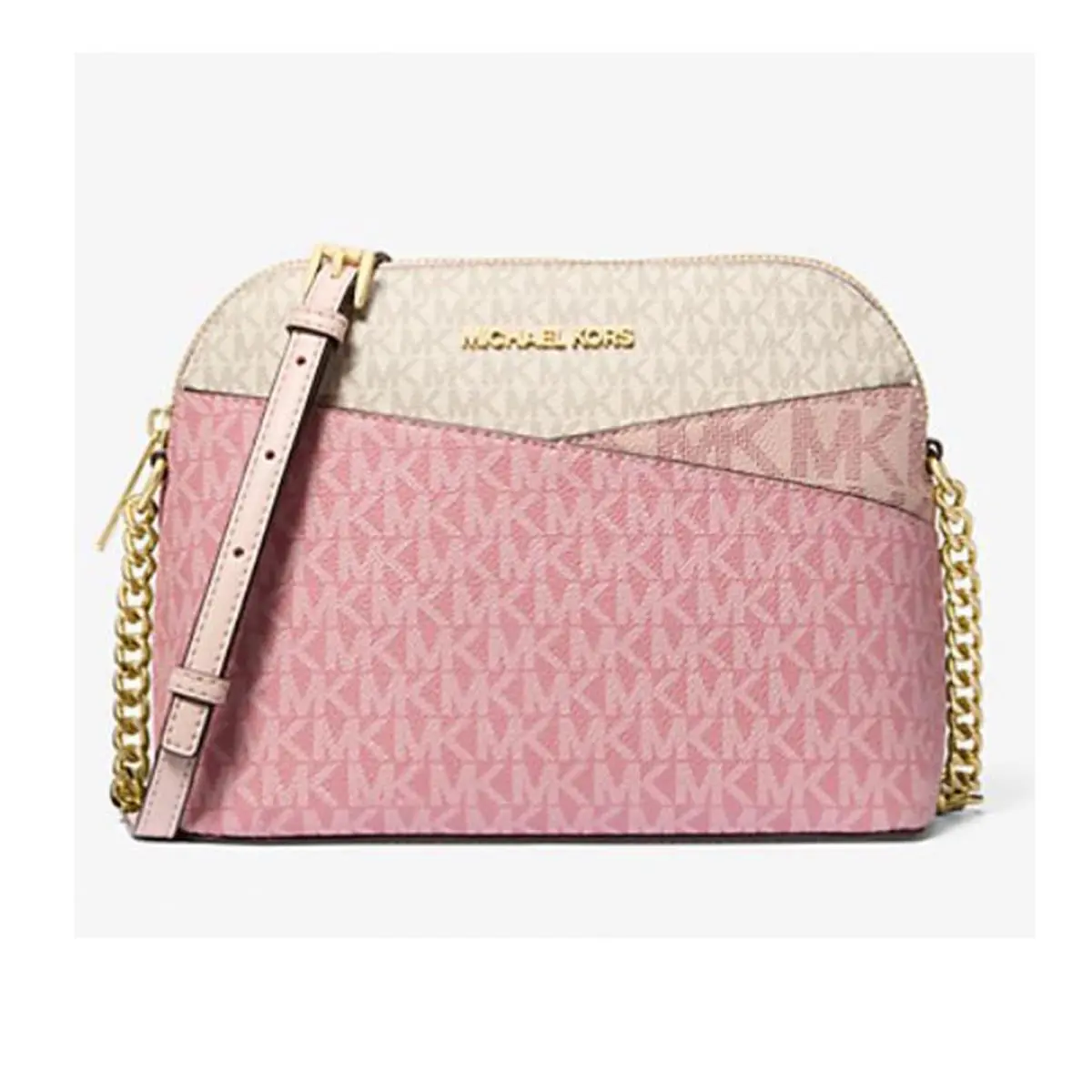 Jet Set Travel Color-block Signature Logo Crossbody Bag Powder Blush Multi by Michael Kors