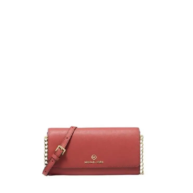 Small Saffiano Leather Convertible Crossbody Bag terracotta by Michael Kors