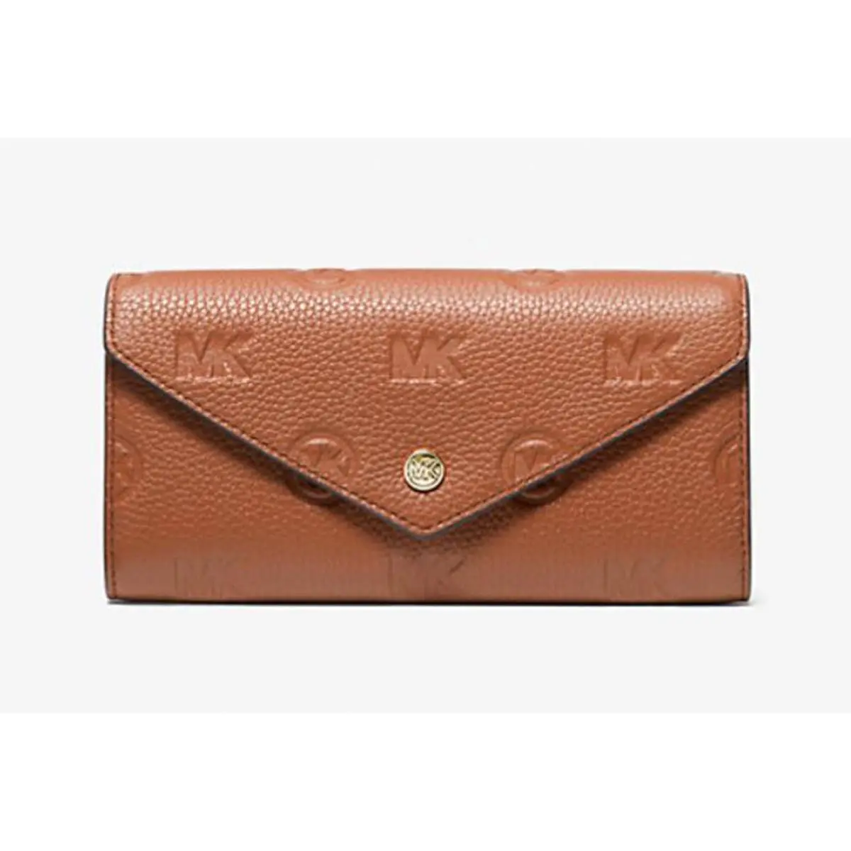 Womens Jet Set Travel Large Logo Embossed Leather Envelope Wallet Luggage by Michael Kors