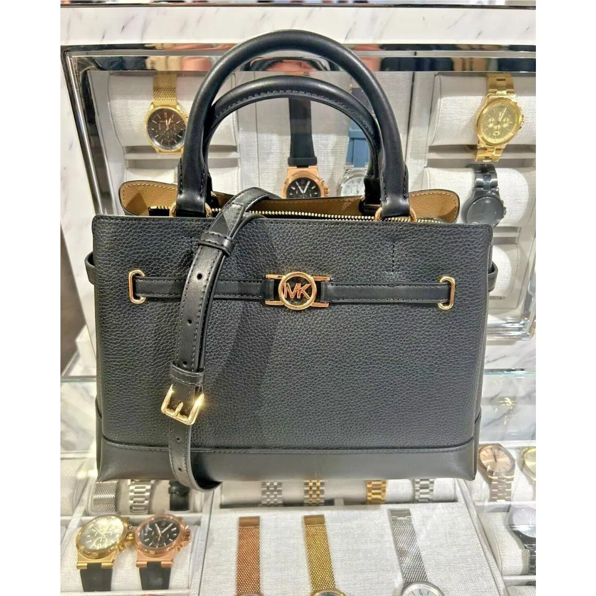 Michael Kors Women Reed Large Handbag Messenger Crossbody Satchel Handbag Purse